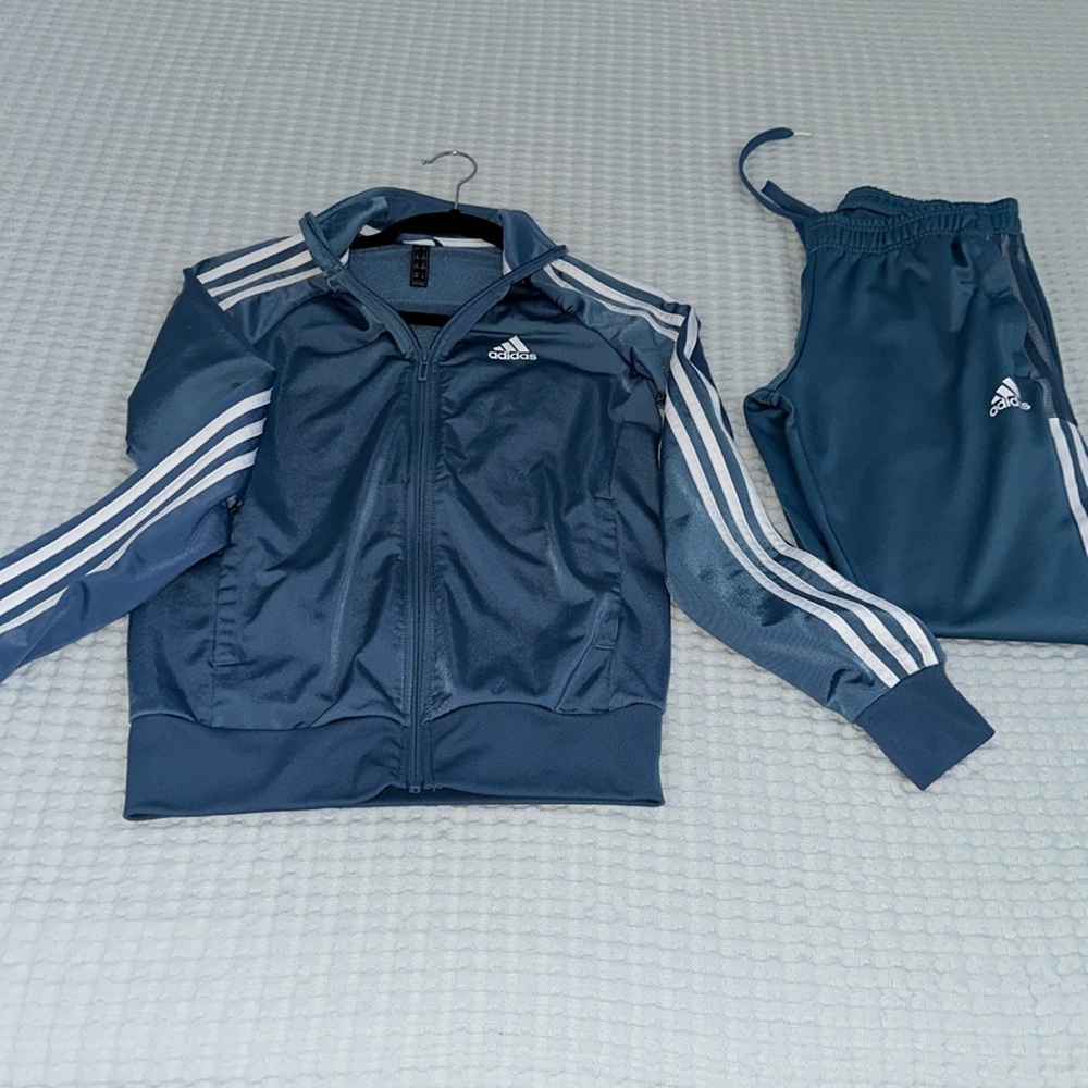 Adidas blue tracksuit in small